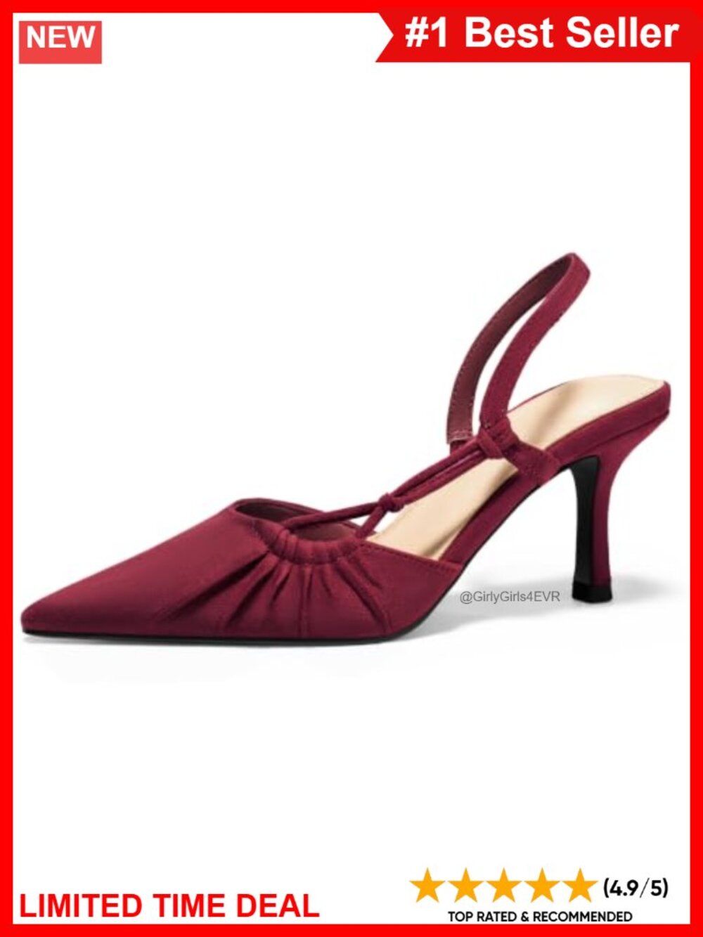 Slingback Kitten Heels Pointed Toe D'Orsay Pumps Faux Suede Wedding Party Shoes